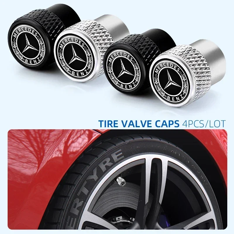 4 قطعة سيارة الإطارات صمام ينبع غطاء التخريش نمط الإطارات غطاء صمام لمرسيدس بنز W211 W204 W210 W203 CLA GLA