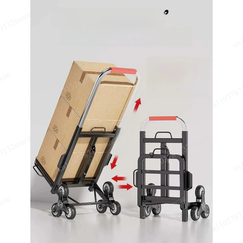 Stair Climbing Moving Cart Large Wheels Heavy Object Transport Water Bucket Push Cart Refrigerator Upstairs Carrier Tool