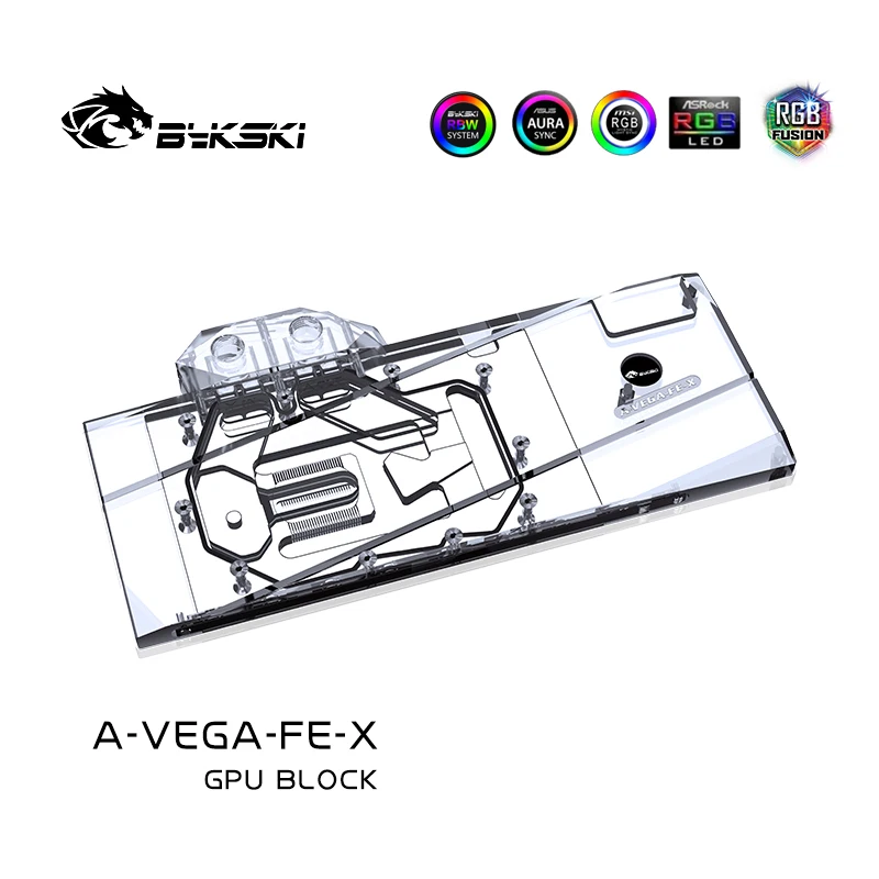 Imagem -02 - Bykski-uso de Bloco de Água para Amd Msi Gigabyte Sapphire Xfx Radeon rx Vega 56 64 Refrence Edition Placa Gráfica de Capa Completa