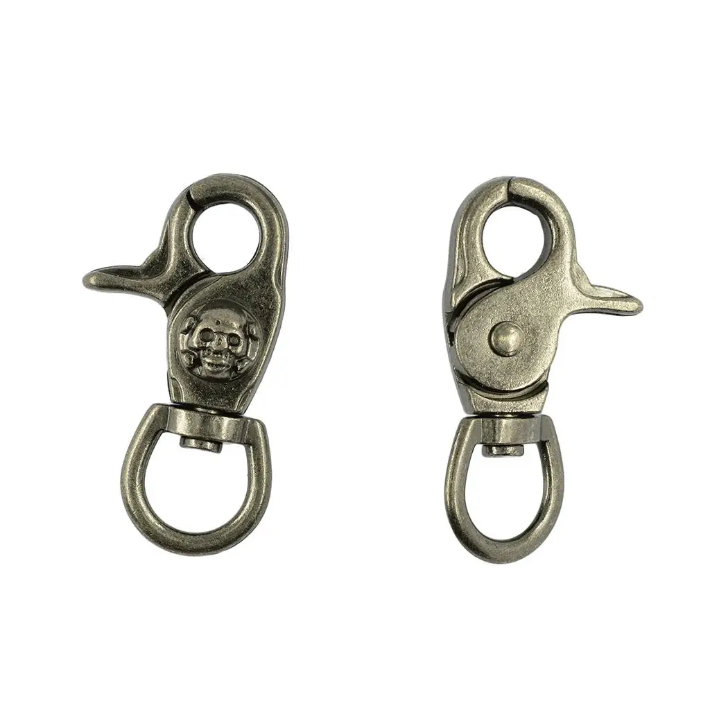Antique Silver Trigger Snap Hook Set Swivel Key Clip Hardware for DIY Beading Projects and Lanyards