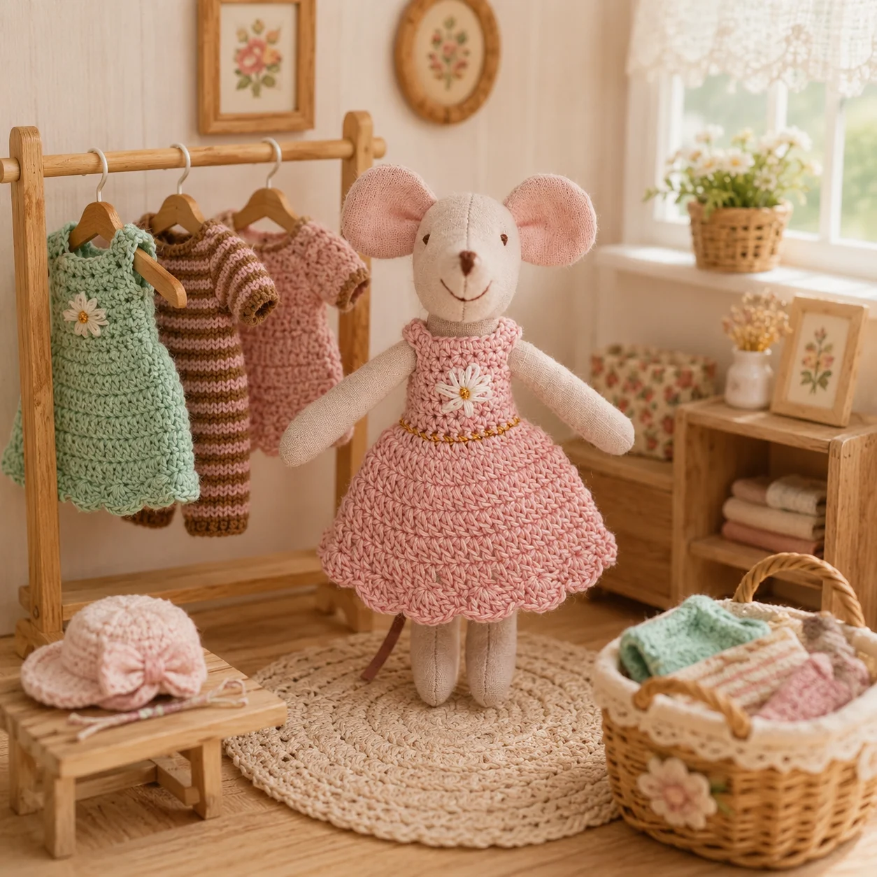 Boneka Tikus Rajut Buatan Tang - Baby Nursery Uniform ulasan dan harga