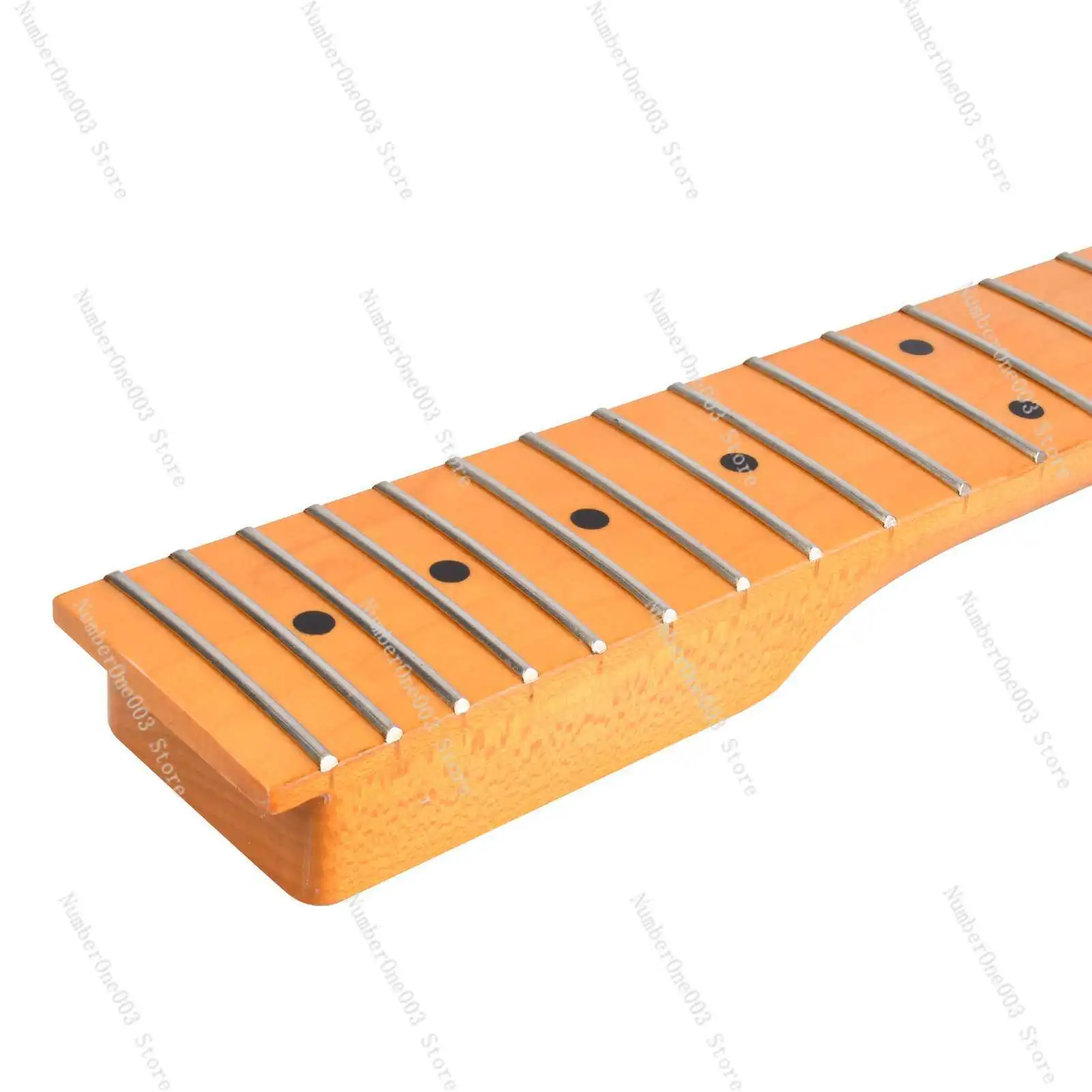 [bright Yellow] 22-fret Electric Guitar Neck, Canadian Maple Fingerboard, Back Center Line view 2