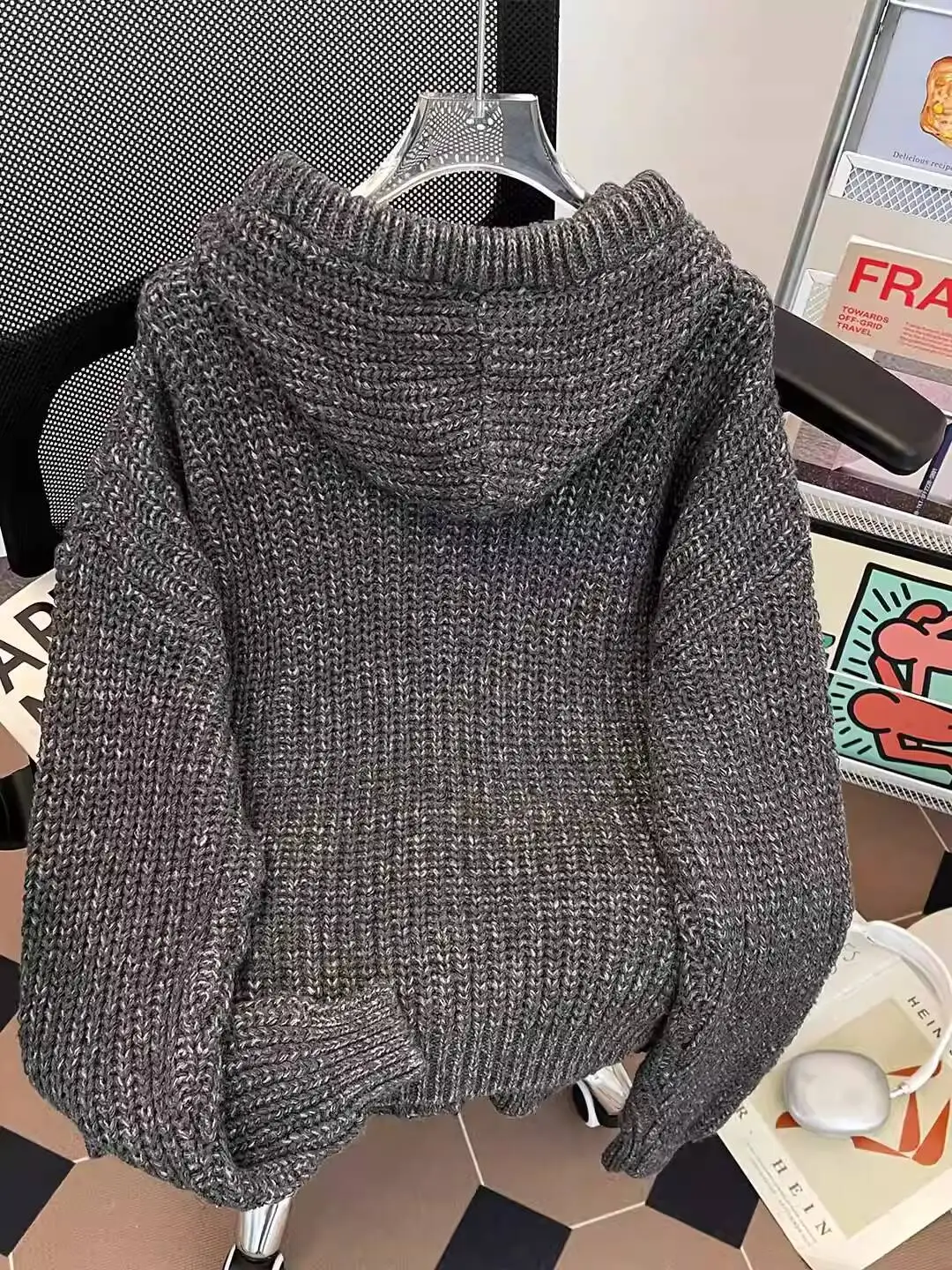 Unisex Sweater Cardigan 2025 Autumn Winter New Men's Hooded Cardigan Sweater Warm Loose Retro Casual Thickened Outerwear Women