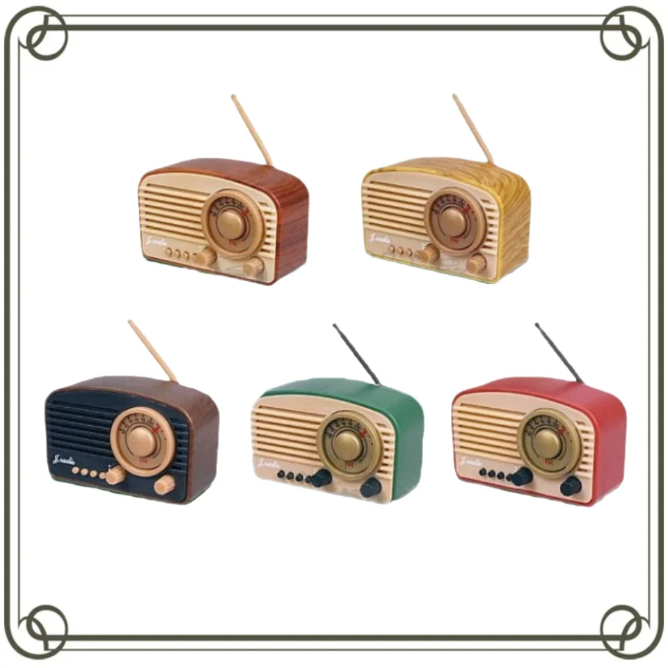 

Gashapon Mini Retro Wired Radio 2 Miniature Scene Model Prop Action Figures Model Kids Toy
