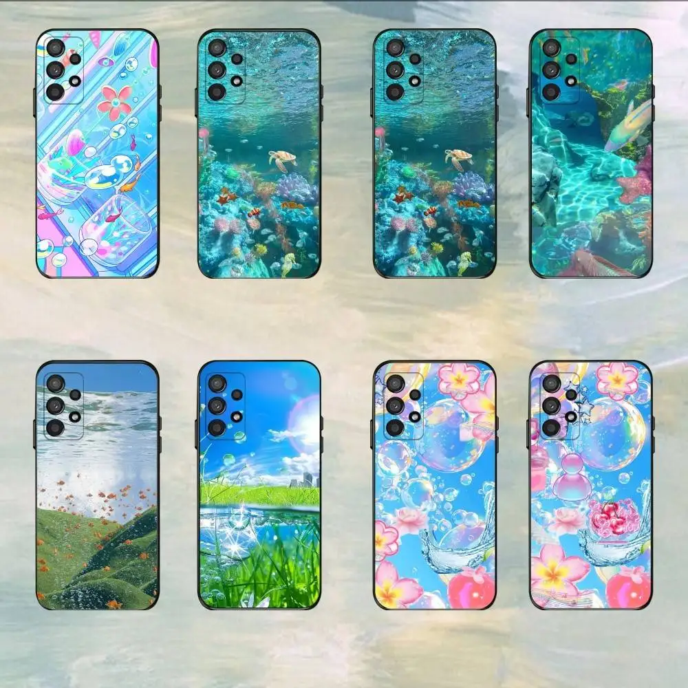 Frutiger Aero Aqua Nostalgia  Phone Case For Samsung S25,S24,S21,S22,S23,S30,Ultra,S20,Plus Black Cover