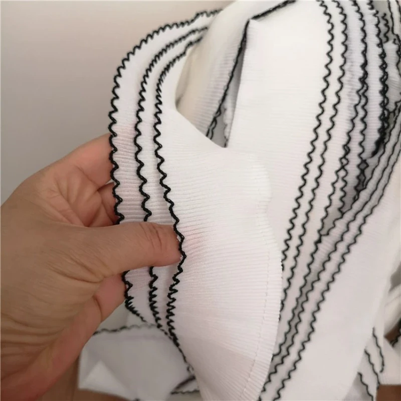 Trend White Black Three-layer Chiffon Mesh Tulle Lace Trim Fabric DIY Doll Skirt Cuffs Curtain Edge Sewing Accessories Material