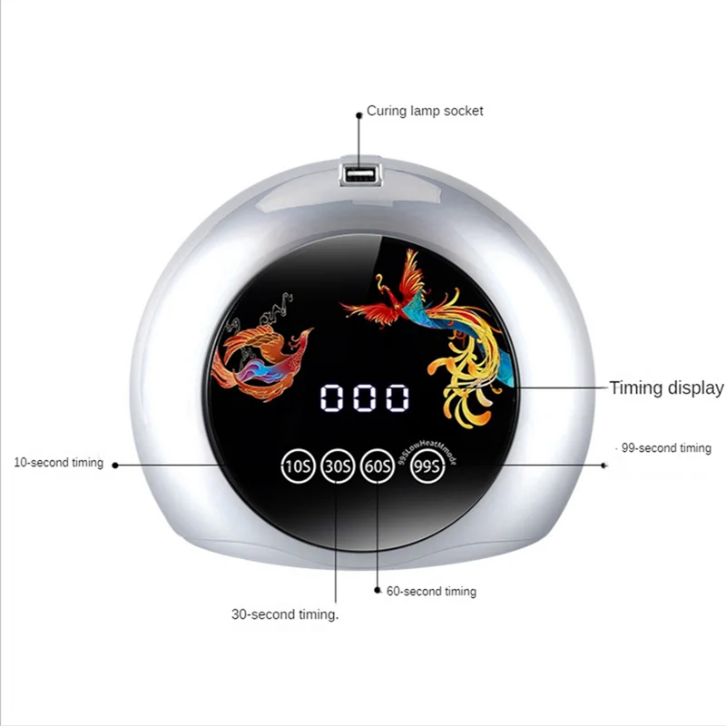 Lampu Manikur Cahaya Merah Panjang Gelombang 660Nm DENGAN Daya Tinggi 360 °   Mesin Fototerapi Pengeringan UV Lampu Kuku LED Colokan EU