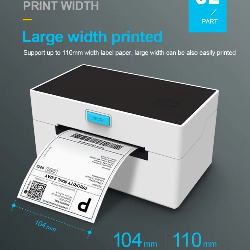 ZJ-9220 Thermal Label Printer Print Effect Display With a Tooth Cutter Tearing The Paper Neatly Connection Printing Conveniently