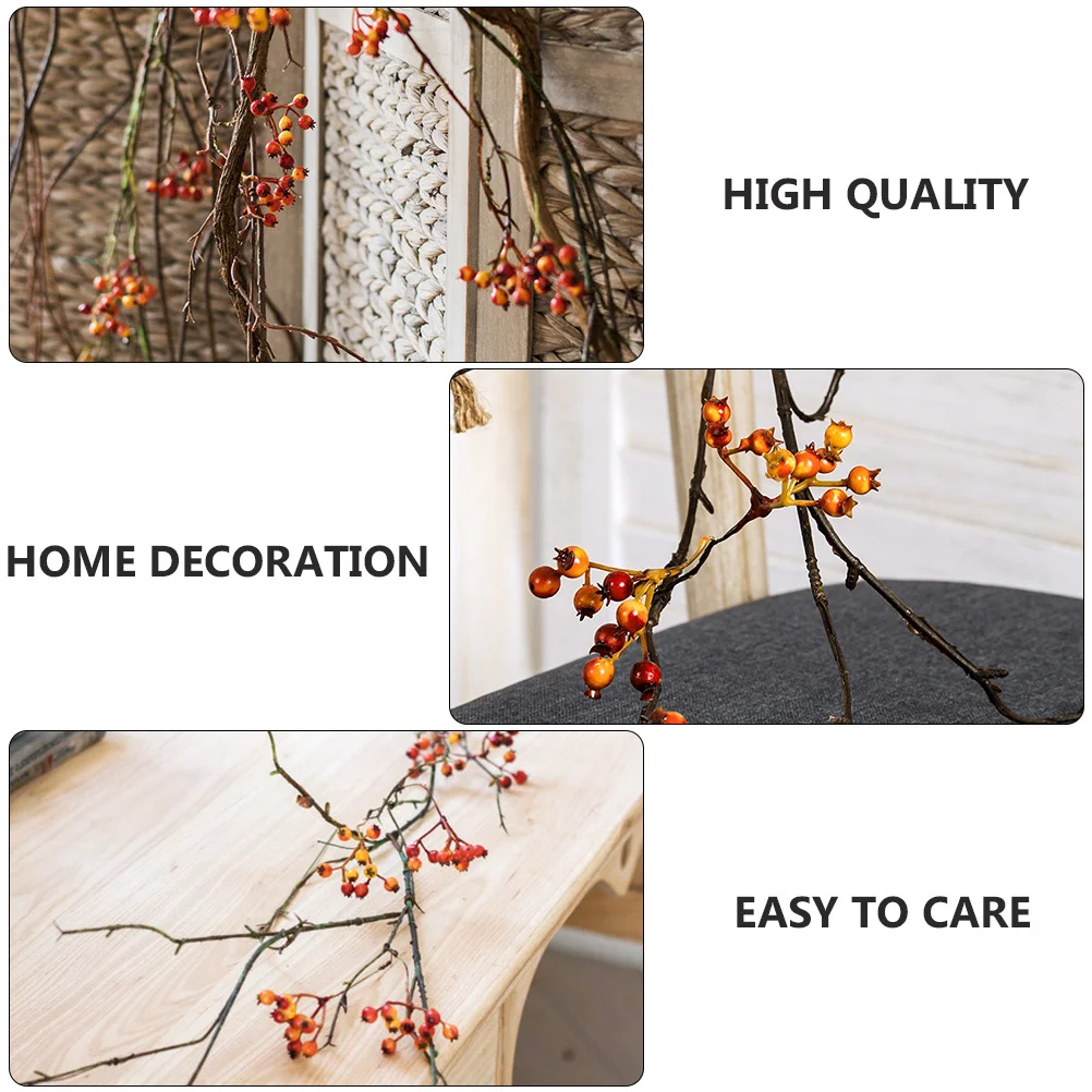 

Artificial Vine Garland with Simulated Berries Hanging Rattan for Home Garden Party Wedding Decoration Non-Wilting