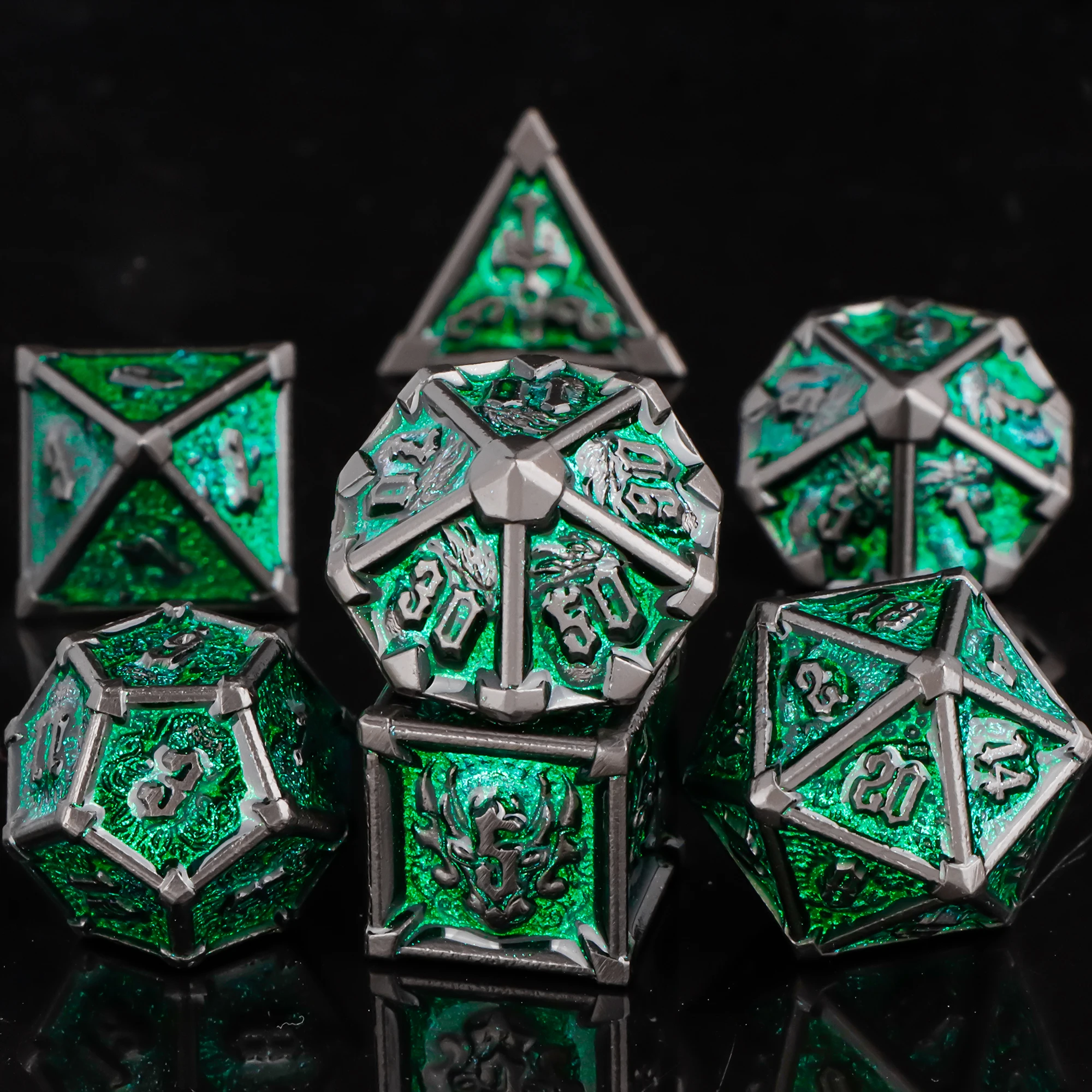 

Набор металлических кубиков DnD Green для Dungeons and Dragons, набор кубиков d and d, набор многогранных кубиков, D&D Dice, RPG Dice, набор кубиков DnD Gifts