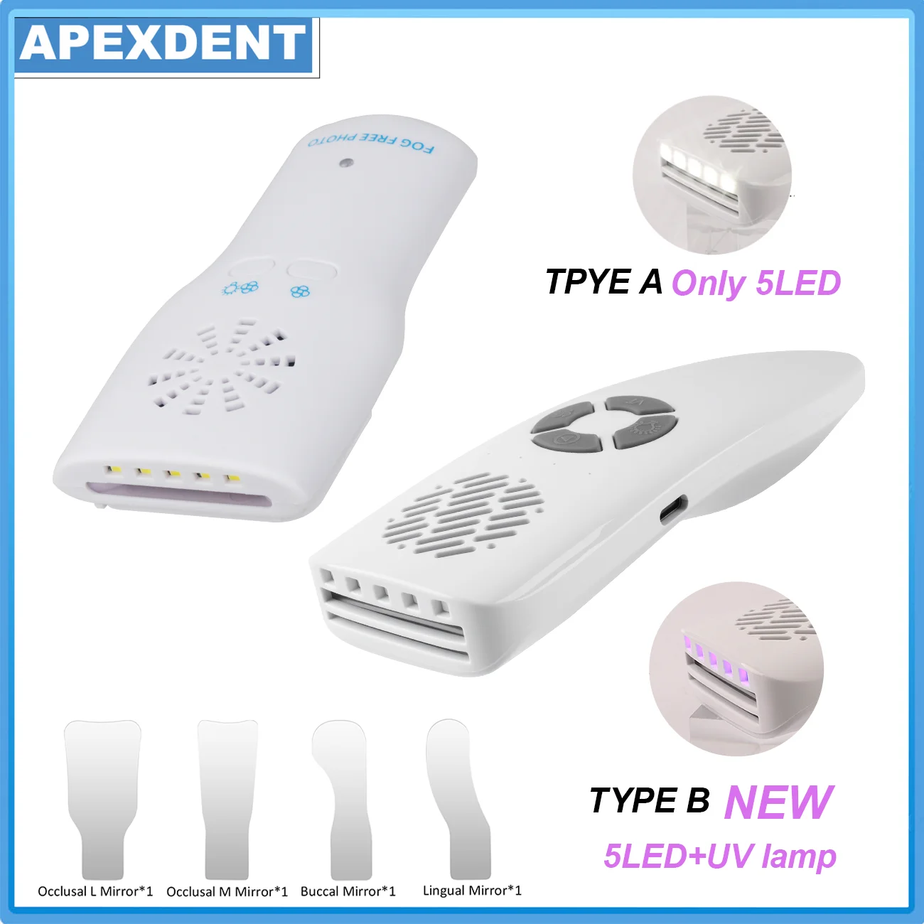 

Набор стоматологических зеркал с защитой от запотевания для фотосъемки полости рта, зеркало-отражатель с LED-подсветкой, зеркало из нержавеющей стали, стоматологические инструменты