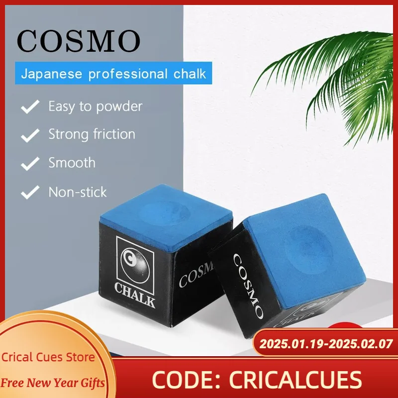 COSMO-Original Japan Billiard Chalks, Blue Oil Pool Chalks, Snooker Cue Chalks, Professional Non-stick Accessories