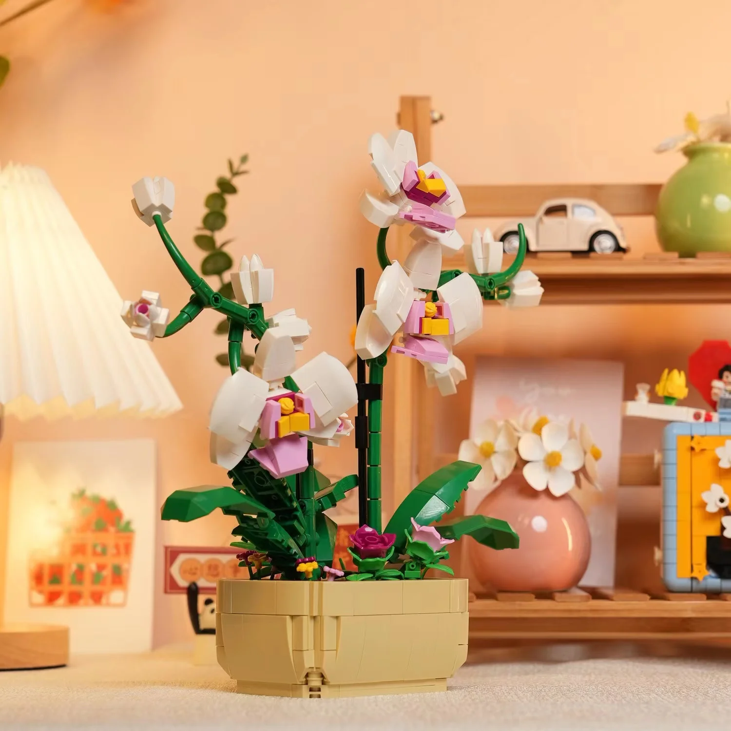 

MOC Butterfly Orchid Building Block Flower Meaty Plant Potted Building Block Romantic Set Assembled Building Block Toy Girl Gift