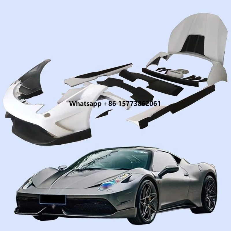 Body Kit Suitable for  458 Modified Mish Wide Body Kit Front and Rear bar Hood Wheel Eyebrow Side Skirt Rear Lip Spoiler