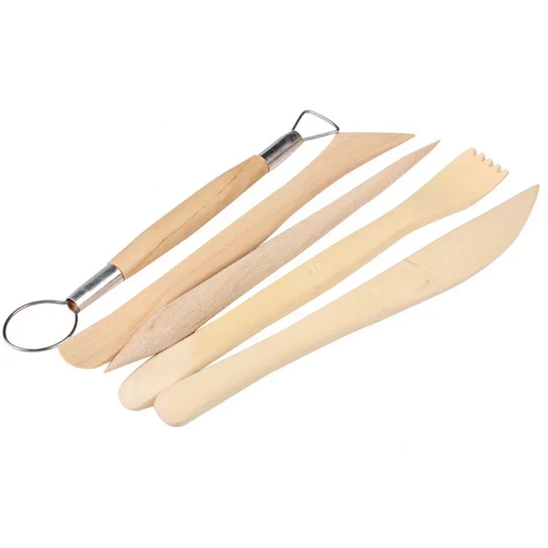 5pcs Sculpting Clay Sculpture Tools Set Professional Double Side Clay Pottery Wax Carving Shapers Clay Craft Polymer Clay Tools