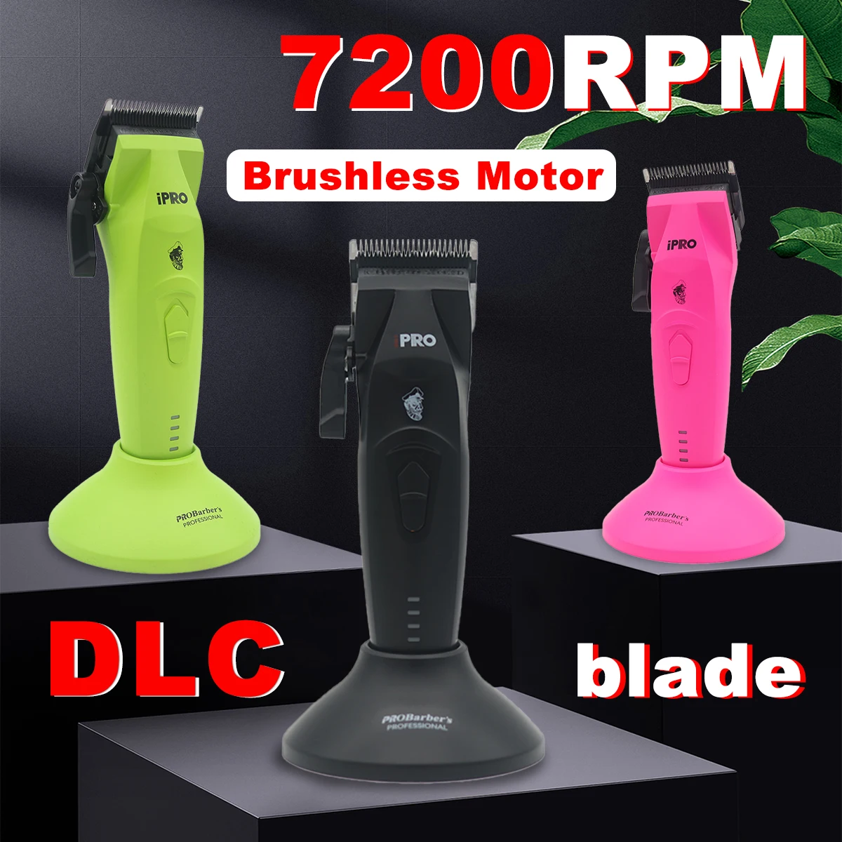 

Профессиональная машинка для стрижки волос для мужчин, DLC Blade, 7200 об/мин, бесщеточный двигатель с базовым зарядным устройством, 2600 мА, машинка для стрижки волос, триммер для волос