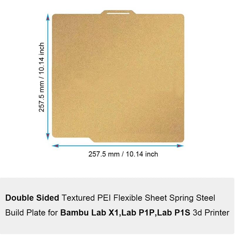 3D Printer PEI Build Plate for X1/X1C/X1E/P1P/P1S/A1 3D Printer,PEI+PEI 257x257mm [No.3 Elnic]