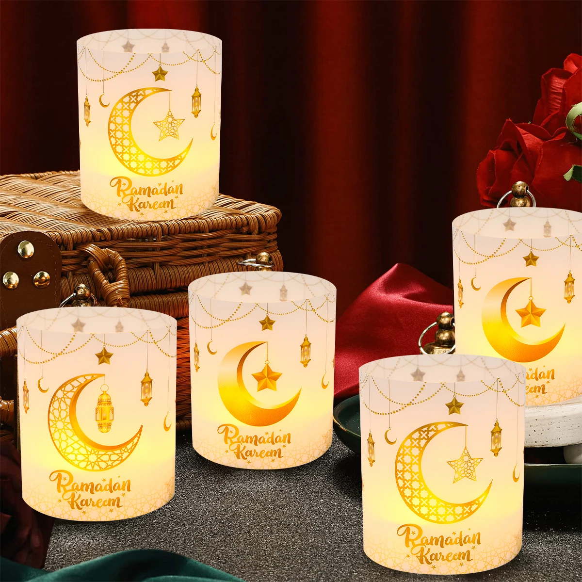 Ramadan Lampshade EID Mubarak Decor 2025 For Home Paper Lantern No Lights Ramadan Kareem Islamic Muslim Party Eid Al Adha Gifts