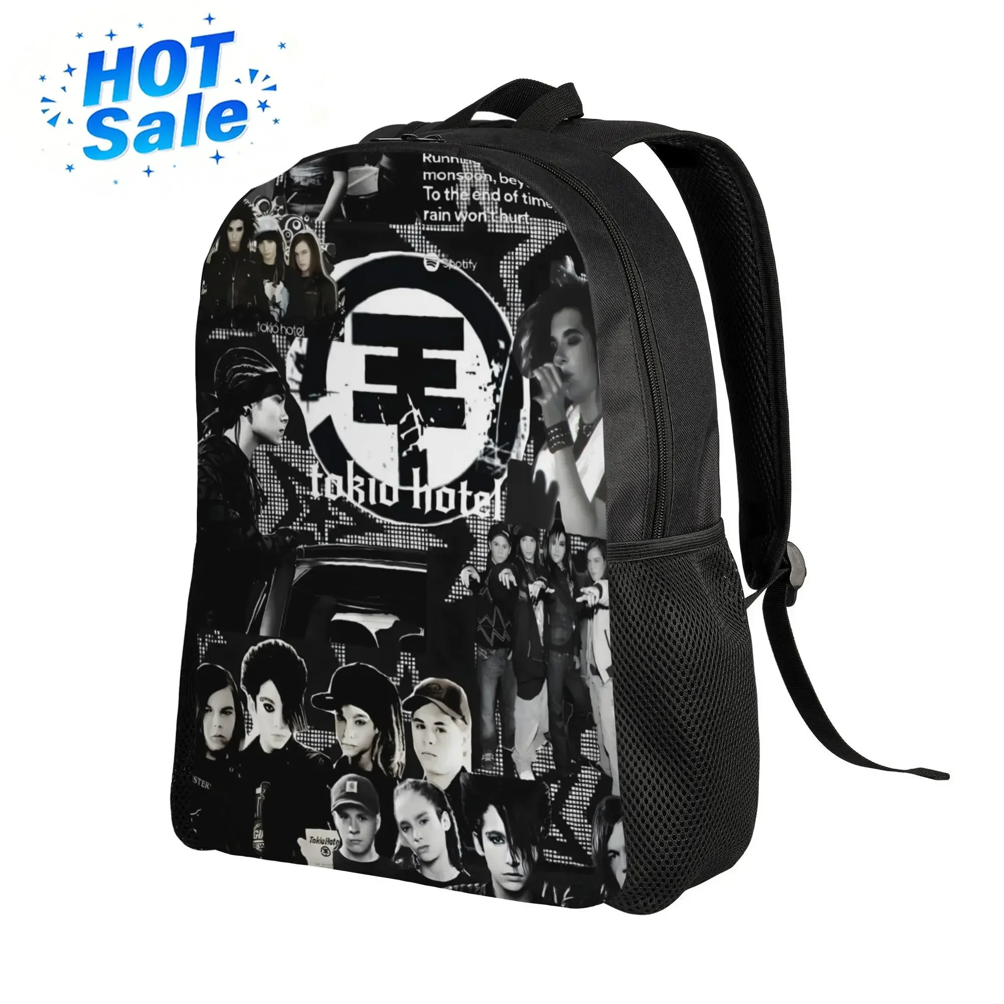 Custom Bag Tokio Hotel Minimalist Single-Layer Backpack - Compact School & Travel Daypack With Branding, Casual Bookbag For Coll