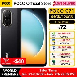 Global Version POCO C71 Smartphone UNISOC T7250 Processor Immersive 6.88