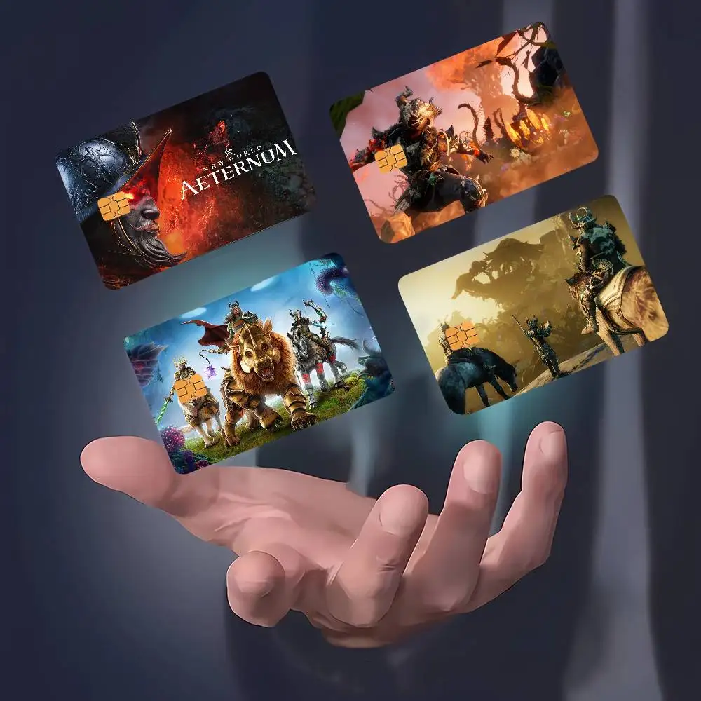 لعبة N-new W-worlds Rise A-angrys E-earths ملصقات البطاقات الزخرفية فيلم مقاوم للماء غطاء الجلد الخصم الائتماني الجبهة البنك حافلة تمرير