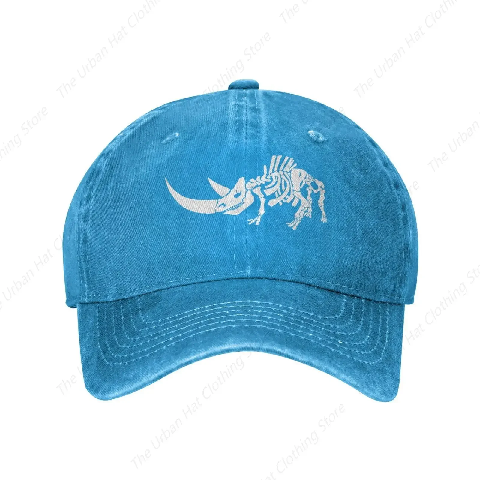 Cool Dinosaur Skull Vintage Distressed Adjustable Washed Danlm Cotton Low Profile Mens Trucker Hat Baseball Cap Unisex Headwear