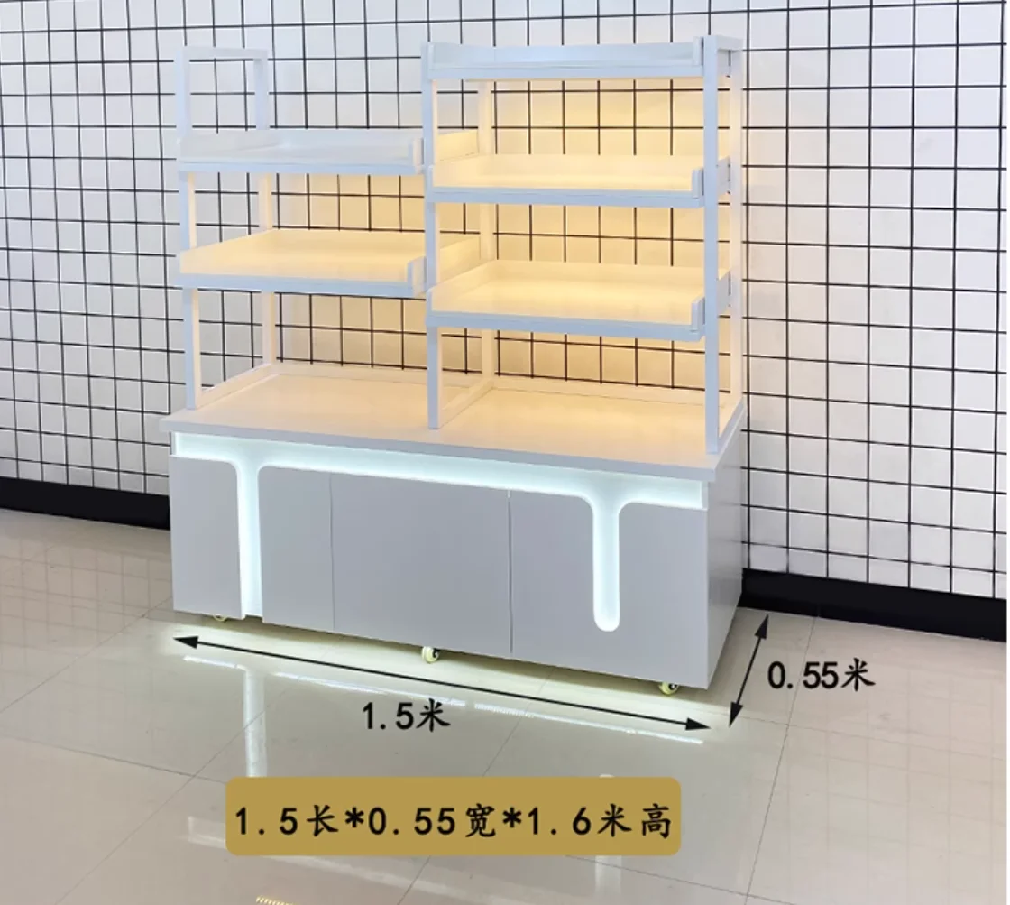 Bread cabinet Display cabinet Cake bakery side island cabinet Dry point cabinet biscuit toast display counter shelves