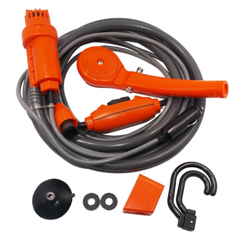 

Car Washer 12V Portable Car Shower Washer Set Electric Pump Outdoor Camping Car Wash Travel Cleaning Tool