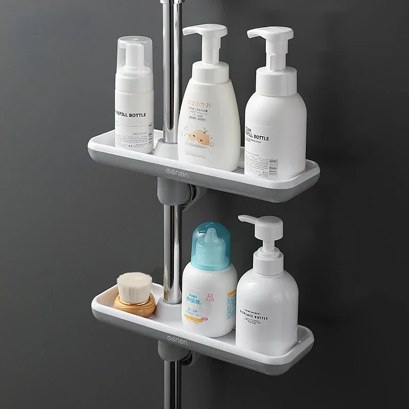 

Multifunctional Bathroom Shower Rack Tray, Drain Nozzle, Water Pipe Rack, Non Punching