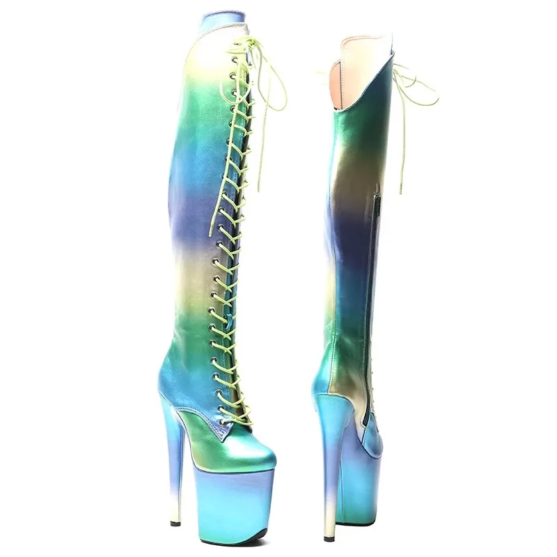 Auman Ale New 20CM/8inches PU Upper Sexy Exotic High Heel Platform Party Women Boots Nightclubs Pole Dance Shoes 715