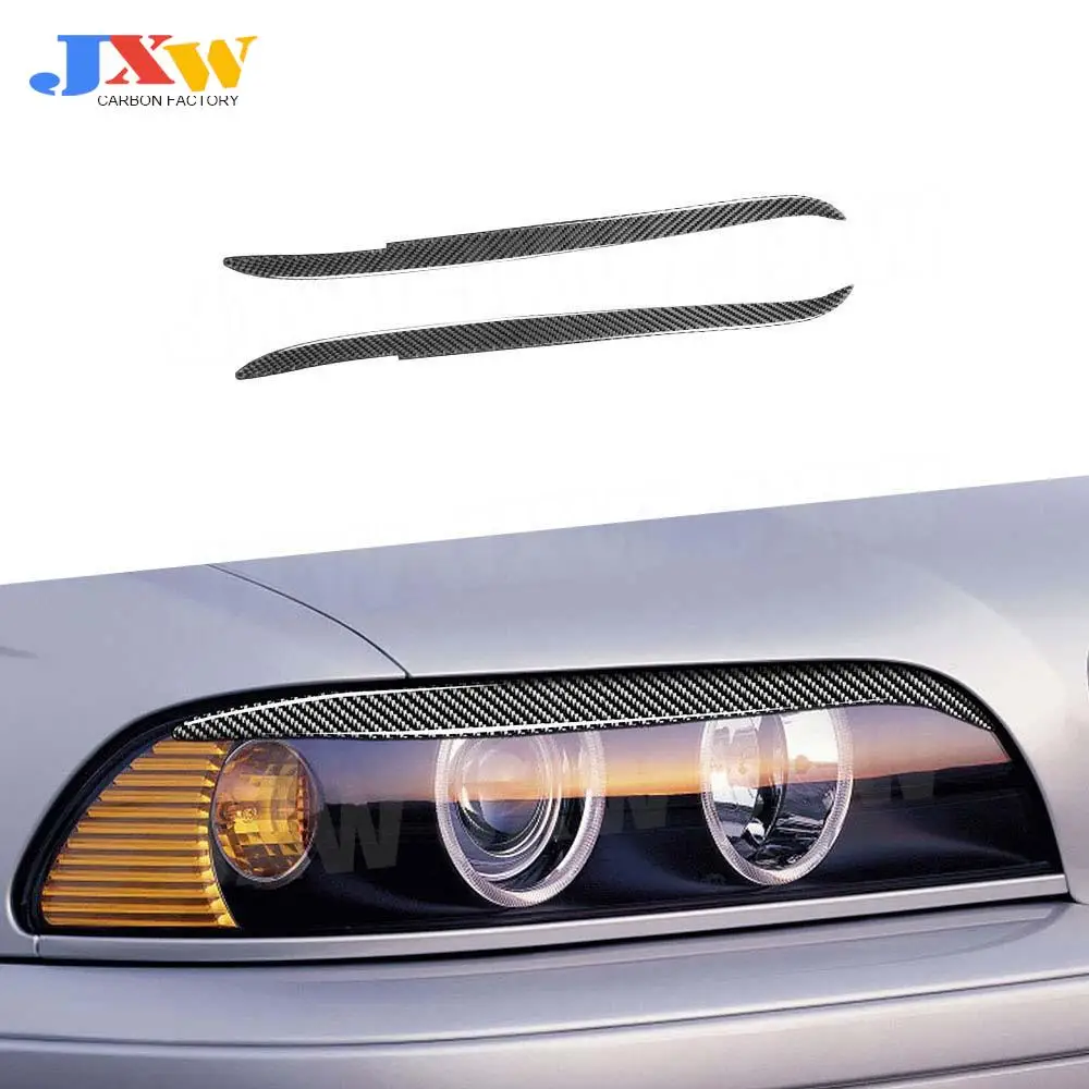 

Carbon Fiber Headlight Eyebrows Eyelid for BMW 5 Series E39 1997- 2003 E60 2004-2010 F10 2010-2013 2Pcs/Set Car Foglamp Eyebrow