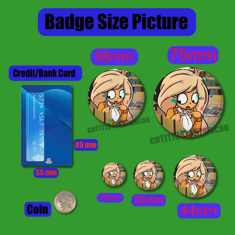 For Maya Mymy Coco O-Ongezellig Badge Case Custom Pin Insignia Emblem Round Brooch Button Hats Laser Cover
