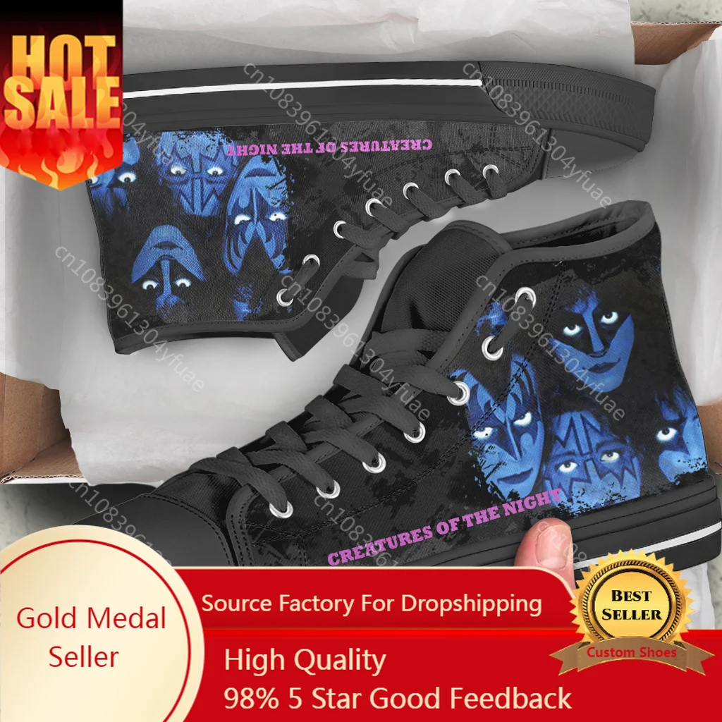 

Creatures of The Night Kiss Band Man Woman Canvas Shoes Lightweight High Quality High Help Casual Board Shoes Fashion Sneakers