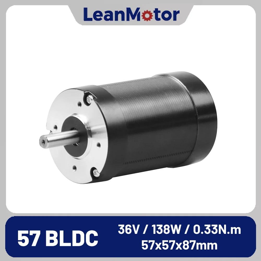 LeanMotor LM57BLS87-36V Nema 23 138 Вт BLDC Двигатель 57 мм 3-фазный 4000 об/мин 36 В постоянного тока 5,3 А Бесщеточный двигатель с датчиком Холла для медицинских людей