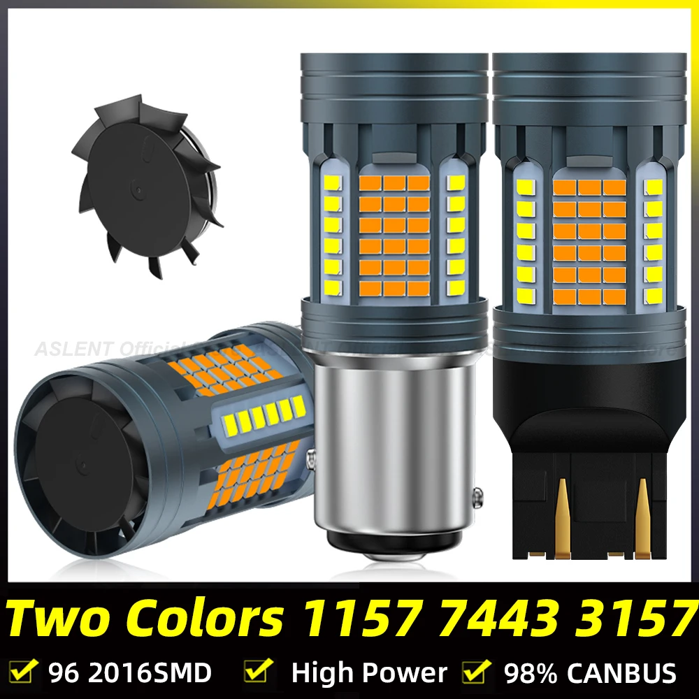 

2x T25 3157 3156 P27/7W 1157 7443 W21/5W Двухцветный тип Белый Янтарный Желтый Переключаемый светодиодный DRL указатель поворота Парковочные лампы