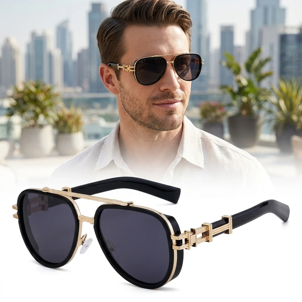 

Steampunk Vintage Sunglasses Men Retro Full Frame UV400 Sun Glasses Luxury Punk Shades Outdoor Eyewear