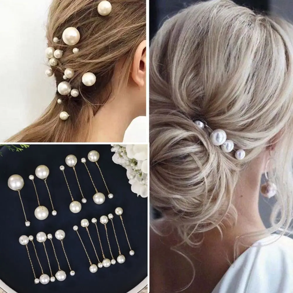 

18 шт./компл., свадебная заколка для волос с двойной головкой, искусственный жемчуг, элегантная легкая роскошная заколка для волос из искусственного жемчуга, милая складная заколка