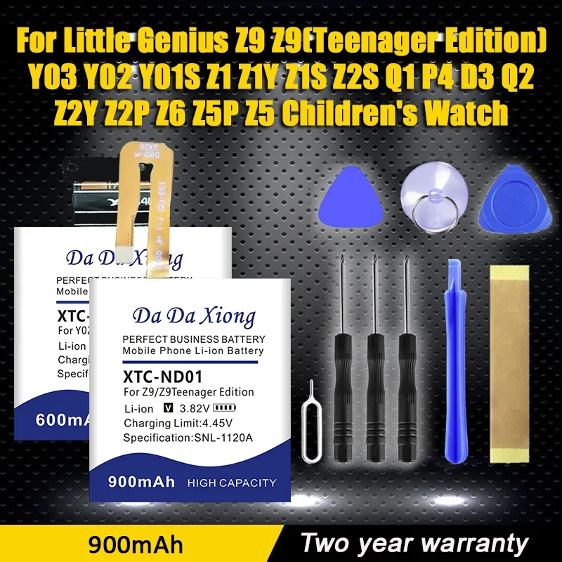 Battery For Little Genius Z9 Z9(Teenager Edition) Q2 Z2Y Z2P Z6 Z5P Z5 Y03 Y02 Y01S Z1 Z1Y Z1S Z2S Q1 P4 D3 Children's Watch