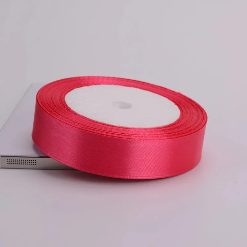 6mm 10mm 15mm 20mm 25mm 40mm 로즈 레드 실크 리본 크리스마스 웨딩 파티 장식 선물 포장 DIY 의류 액세서리