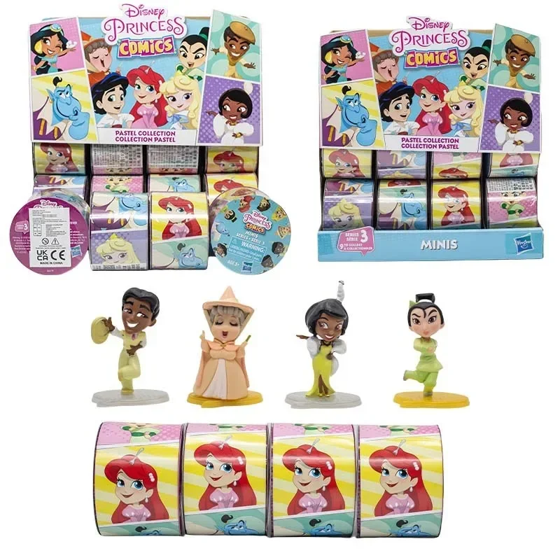 Hasbro Disney Princess Comics Action Figure White Princess Ariel Belle Rapunzel Mermaid Blind Box Toys Models Girls Gift