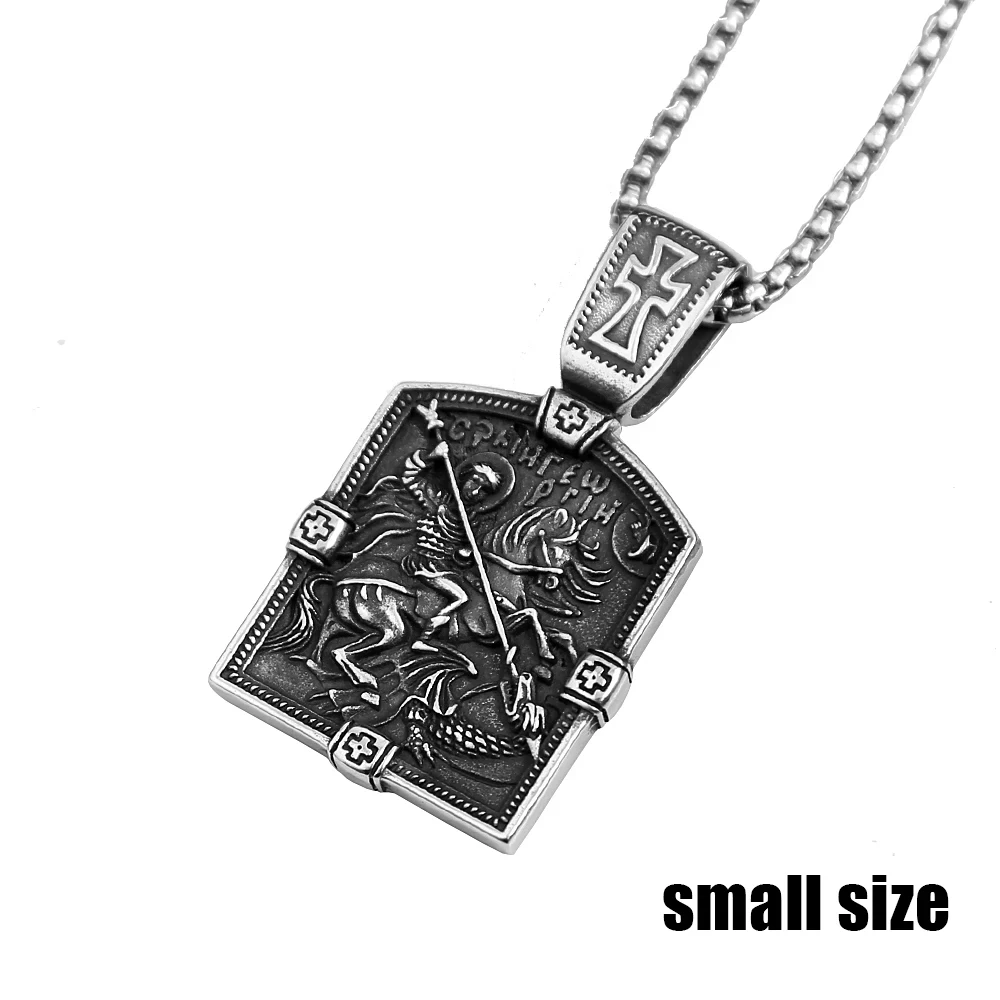 Ciondolo Vintage grande drago Slayer St George per uomo collana Biker croce in acciaio inossidabile regalo gioielli talismano Dropshipping