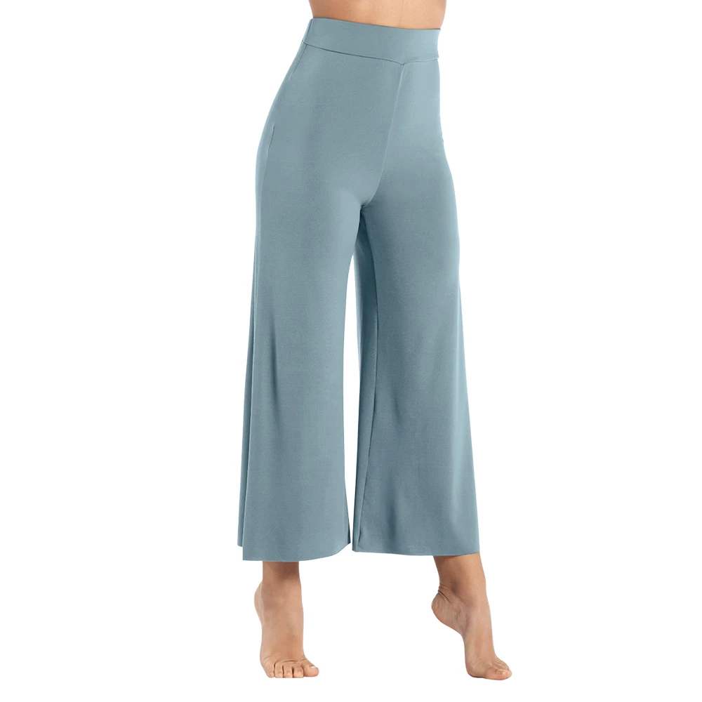 MiDee pantalones recortados de pierna ancha para niñas y mujeres, pantalones de baile de Ballet moderno, traje de baile de gimnasia lírica