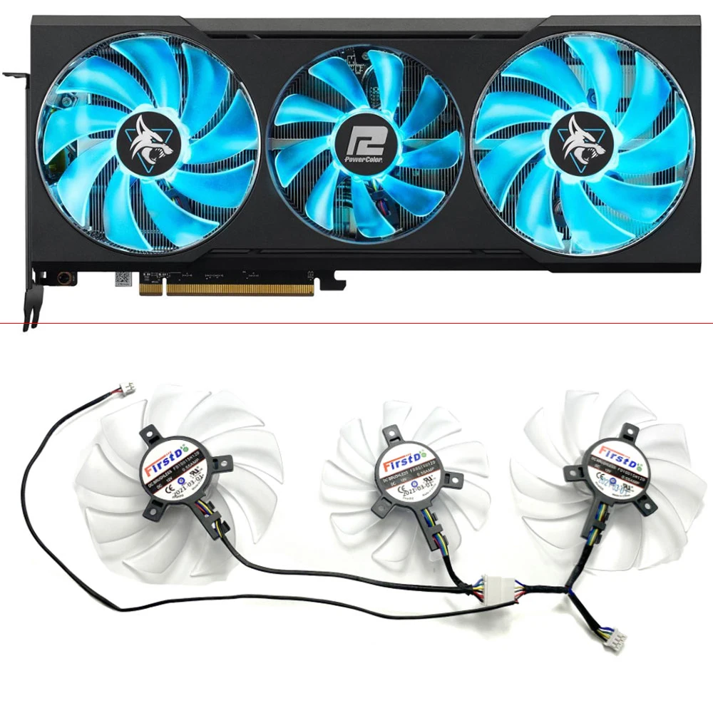 

NEW White Cooling Fan 85MM 4PIN FD9015U12D RX 6700 XT GPU Fan GPU For PowerColor AMD Radeon RX 6700 XT Gaming Graphics Card Fan