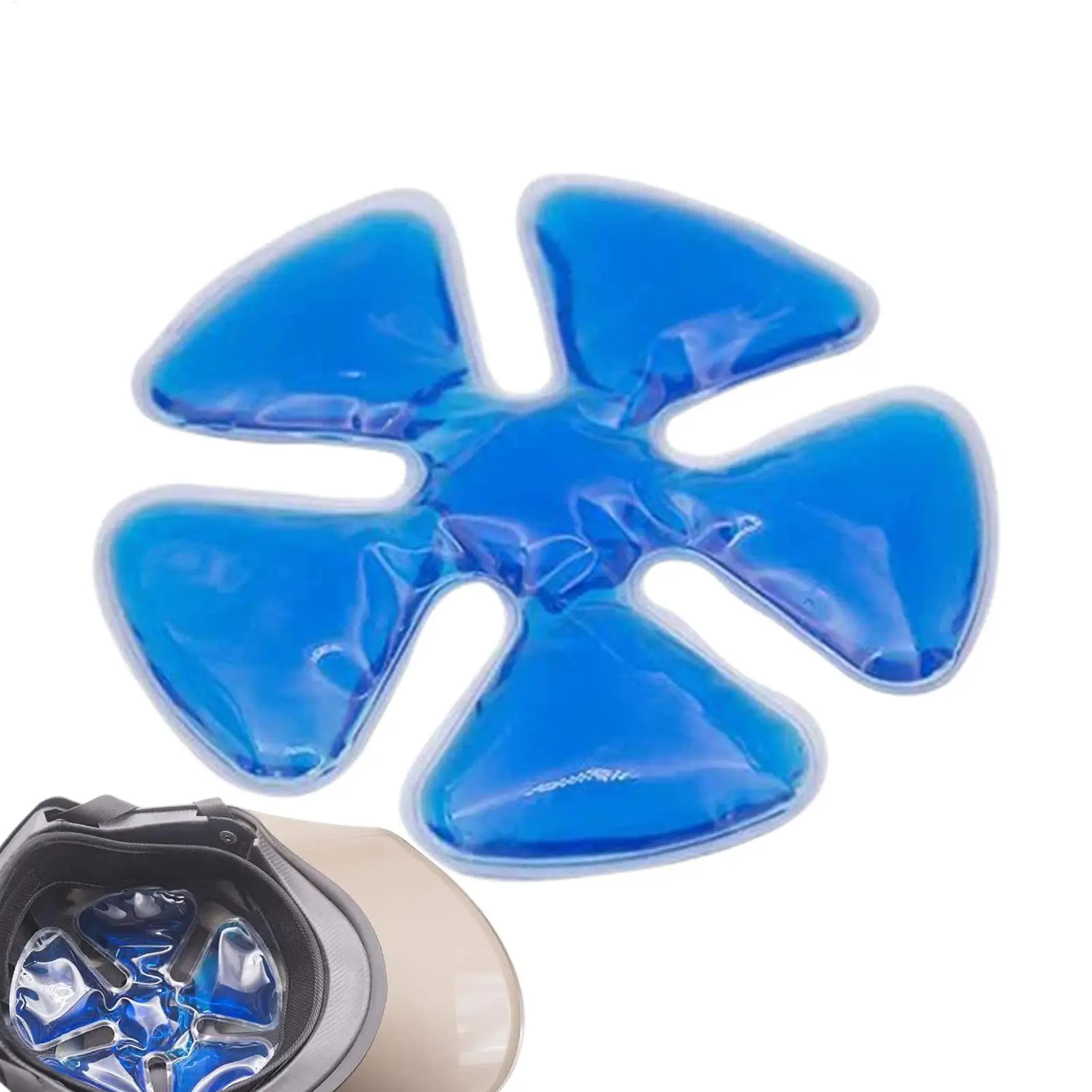Blue PVC Gel Ice Pack Adjustable Cooling Pad for Helmets & Hats Reusable Cold Compress Travel Portable Outdoor Accessory