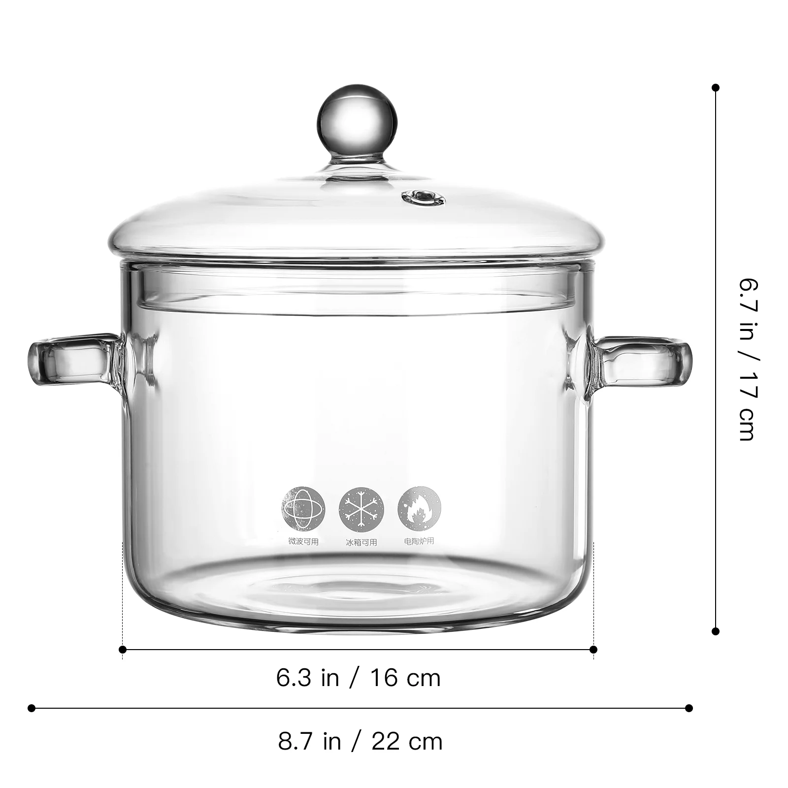 Extra Large 1900Ml High Borosilicate Glass Stew Pot Clear Soup Pot With Lid Double Handle Heat Resistant Glass Stockpot For Home