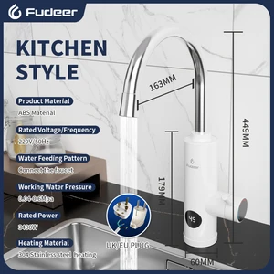 Fudeer 3400W 220V سخان مياه المطبخ الكهربائي الفولاذ المقاوم للصدأ صنبور فوري صنبور ماء سخان الباردة التدفئة أعلى 6 مبيعات للصنابير الكهربائية - رقم 6
