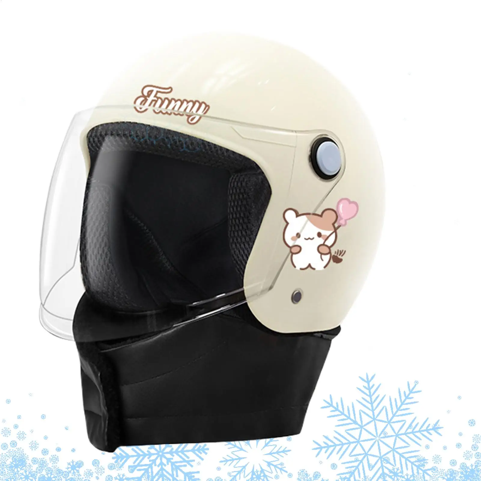 

Helmet For Electric Bike Thermal Safety Hat Windproof Removable Winter Neck Warmer For Men Women Youth Winter Motorcycle