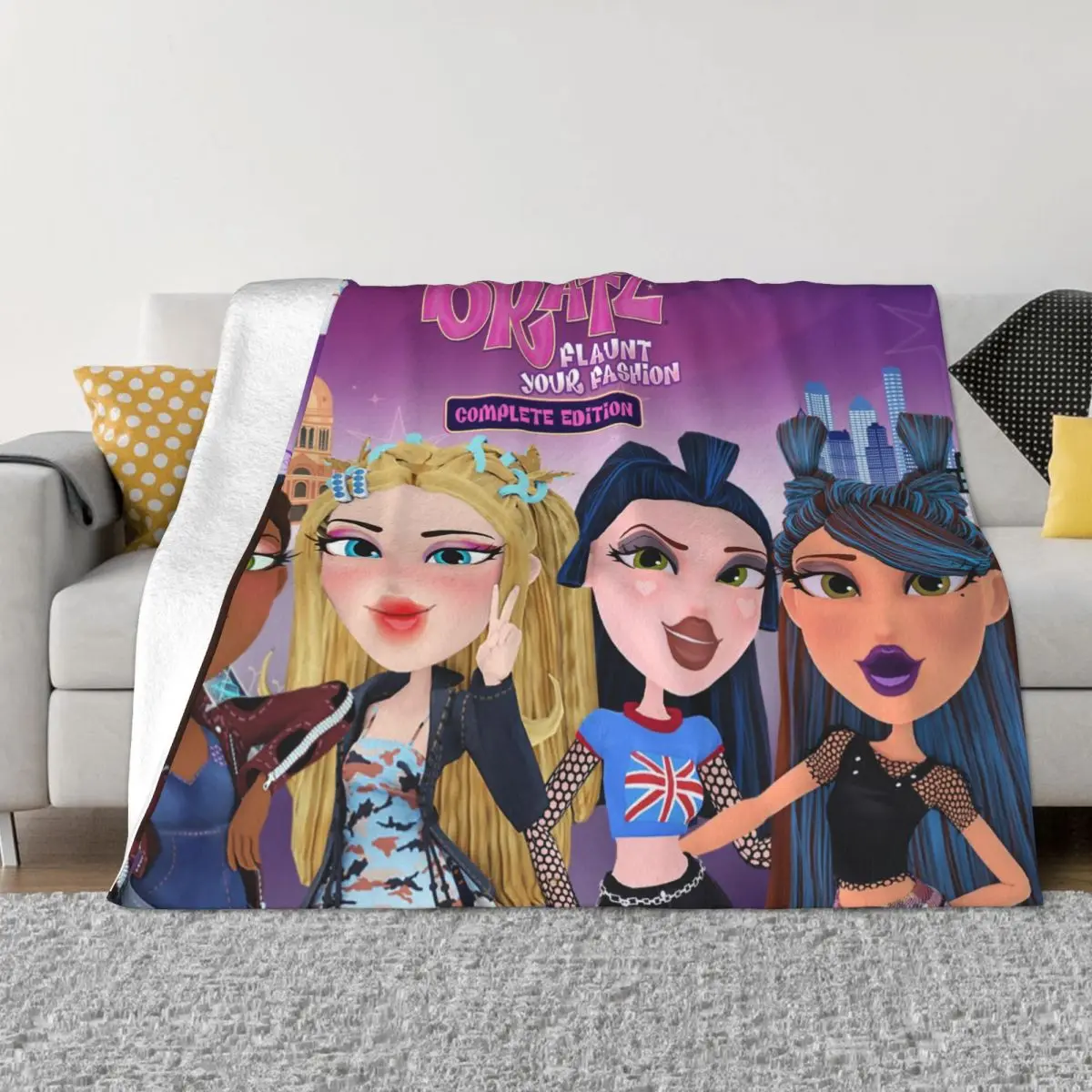 Bratz 000323 Одеяло для кемпинга, одеяло с принтом, зимние одеяла, тонкое ватное одеяло, одеяло Bratz 000323 Одеяло для кемпинга, одеяло с принтом, зимние одеяла, тонкое ватное одеяло, одеяло