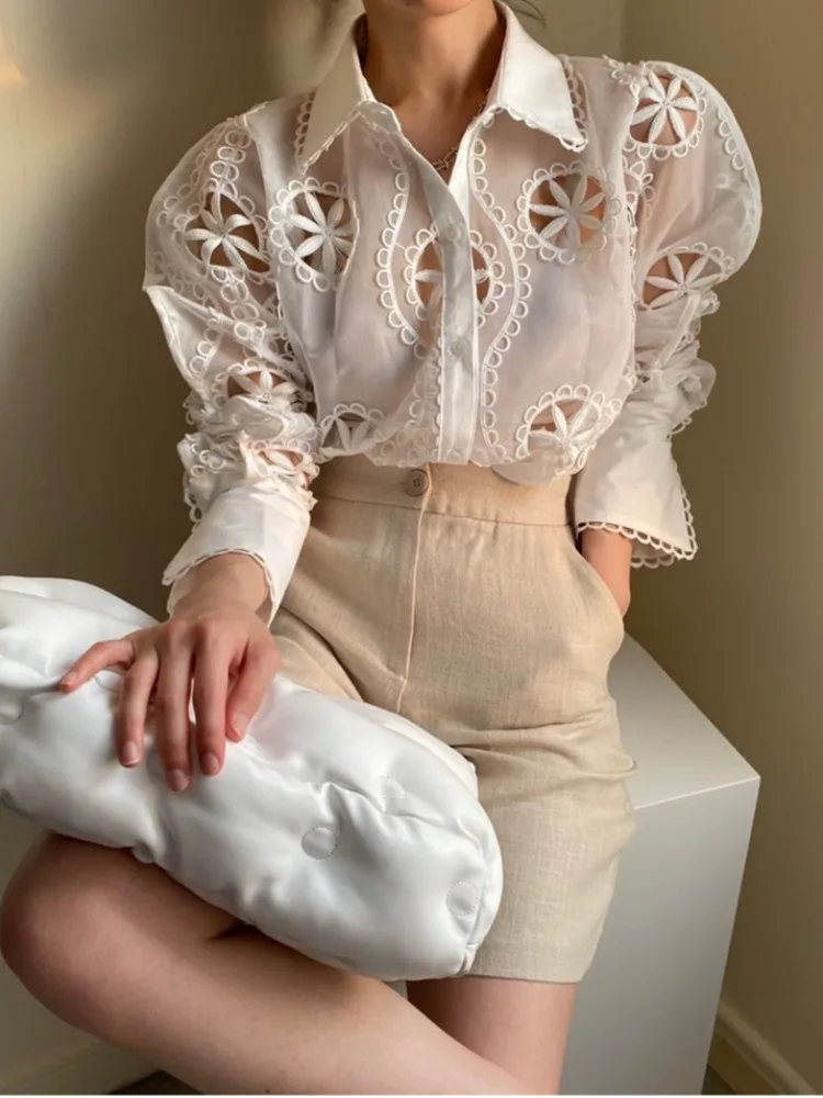 エレヴィンテージロングスカート レディース シックデザイン 装飾入り ホローアウト ペタルヘビーワークレーススカート 秋用