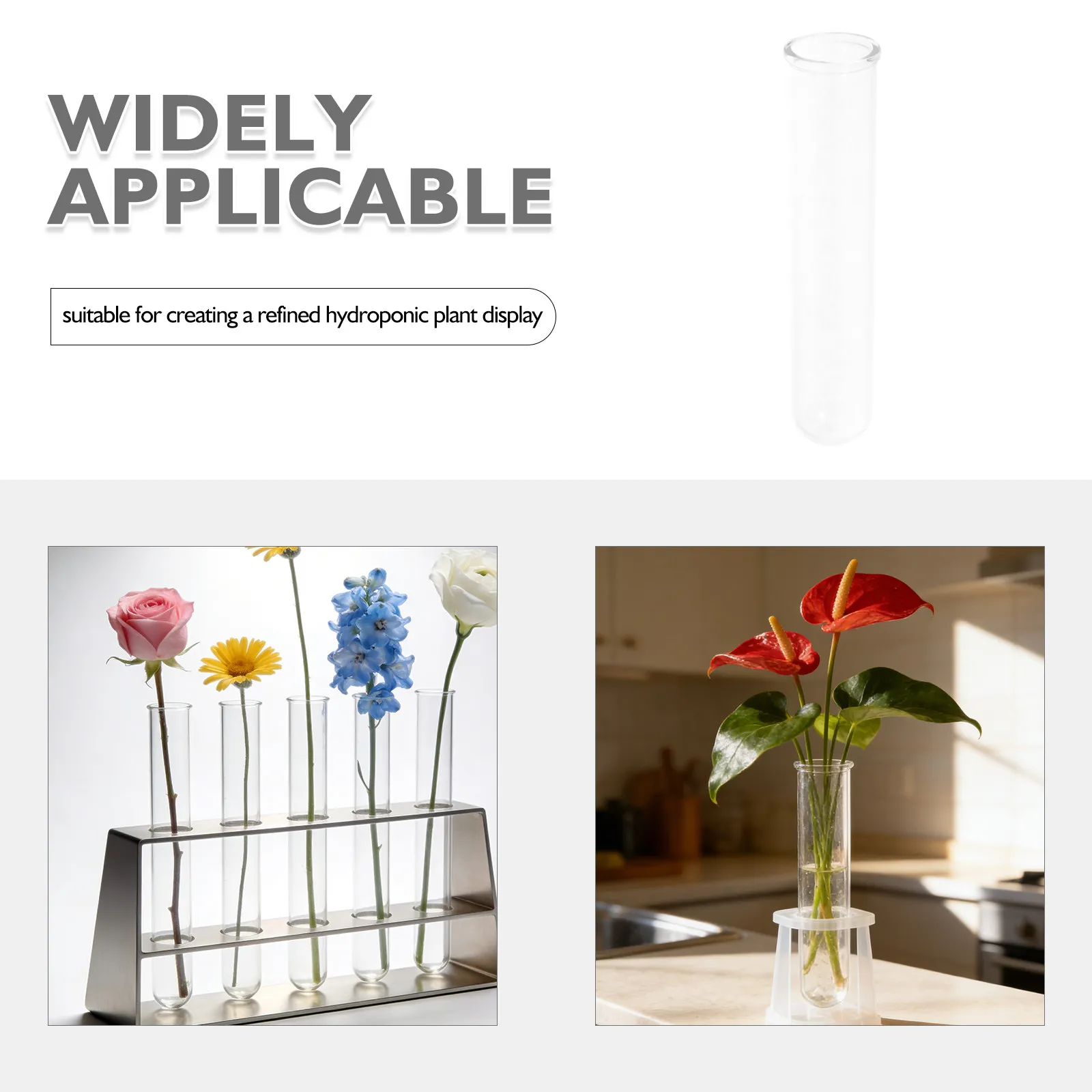 6Pcs 15Ml Compact Clear Glass Test Tube Vases Hydroponic Plant Propagation Tubes Mini Bud Vases Table Decor Desktop Planter Set